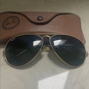 Ray-Ban Classic Gold Aviators with Black Lenses Vintage- purchased around 1990.